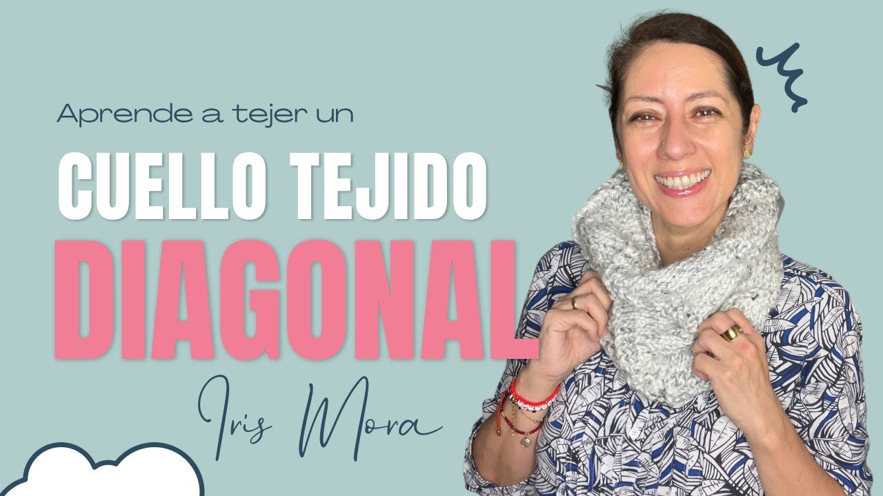 CUELLO DIAGONAL TEJIDO A PALILLOS: Te enseño a tejer este cuello, te va a encantar!
