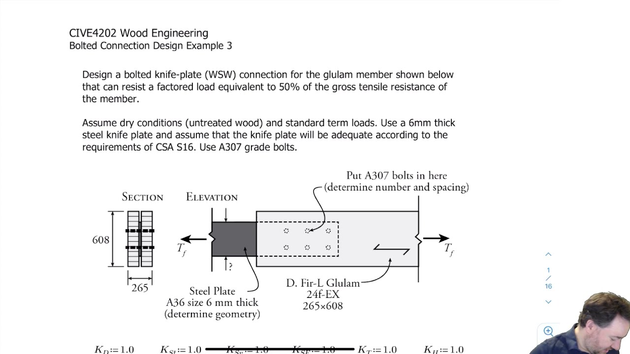 Bolted Wood Connection Example 3 - DESIGN