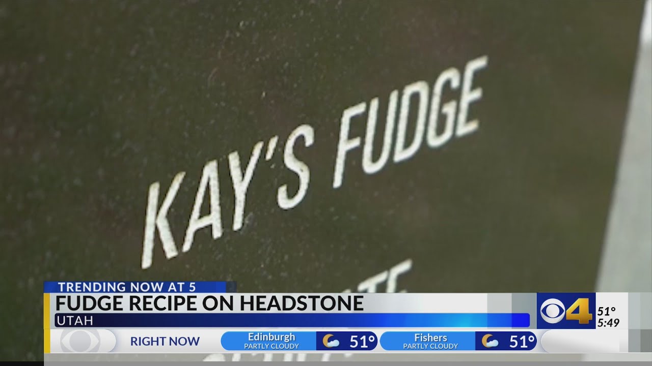 Utah headstone featured fudge recipe