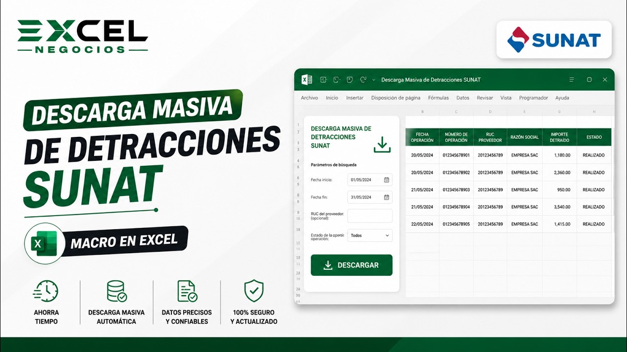 Descarga todas tus detracciones SUNAT - Bot Excel