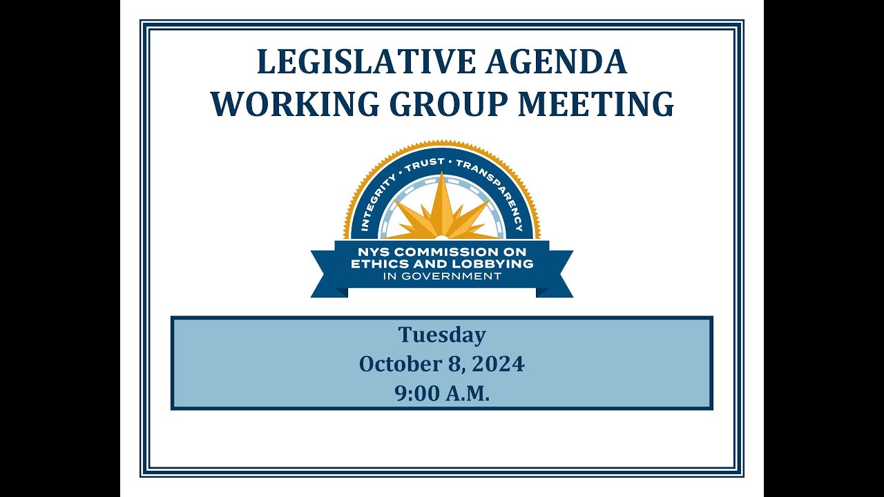 October 8, 2024 Legislative Agenda Working Group Meeting