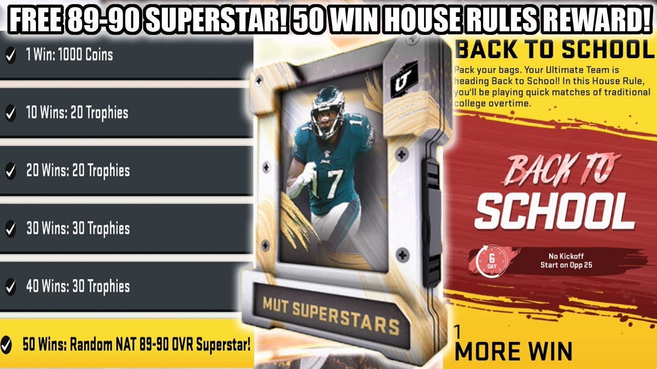 FREE 89-90 SUPERSTAR PLAYER PACK! 50 WIN HOUSE RULES REWARD! | MADDEN 20 ULTIMATE TEAM