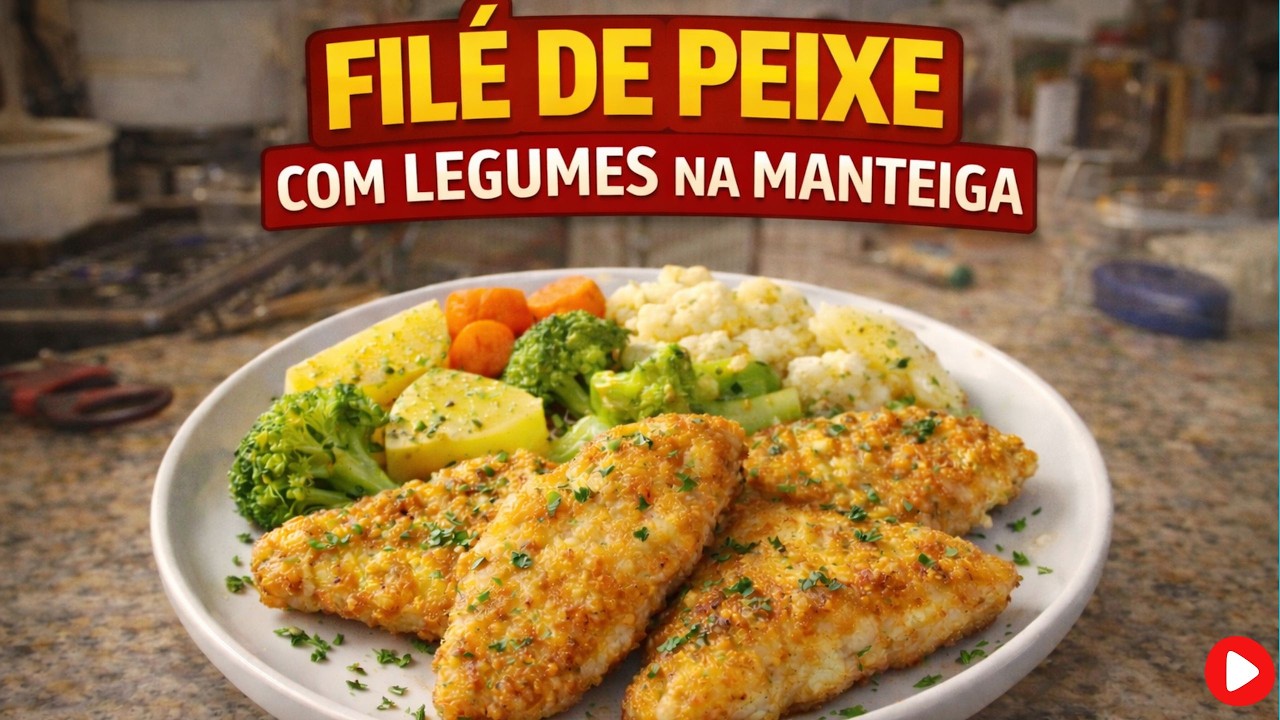 Filé de Peixe à Dorê com Legumes Manteiga 😋🐟