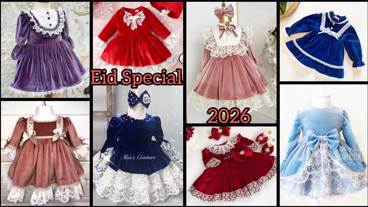 🌹Winter Special ✅ Baby Girl Velvet Frock Design 2026 | Winter Frock Design |Baby eid dress design