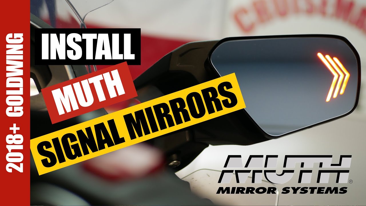 Muth LED Signal Mirrors installed on 2018+ Honda Goldwing