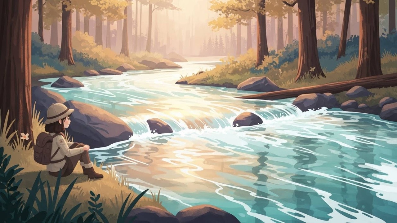 Forest River 🌿 Gentle River Sounds for Sleep, Relaxation & Meditation | 2 Hours