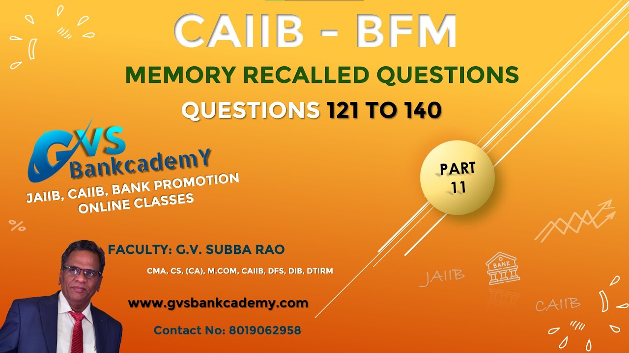 CAIIB: BFM RECALLED QUESTIONS - Part 12