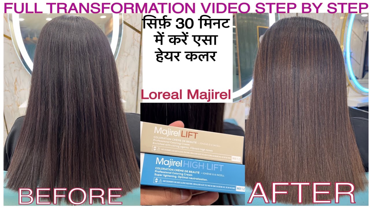 Loreal majirel hair color without bleach, hair color transformation step by step