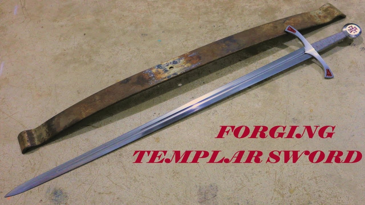 Forging a KNIGHT Sword out of Rusted Steel SPRING