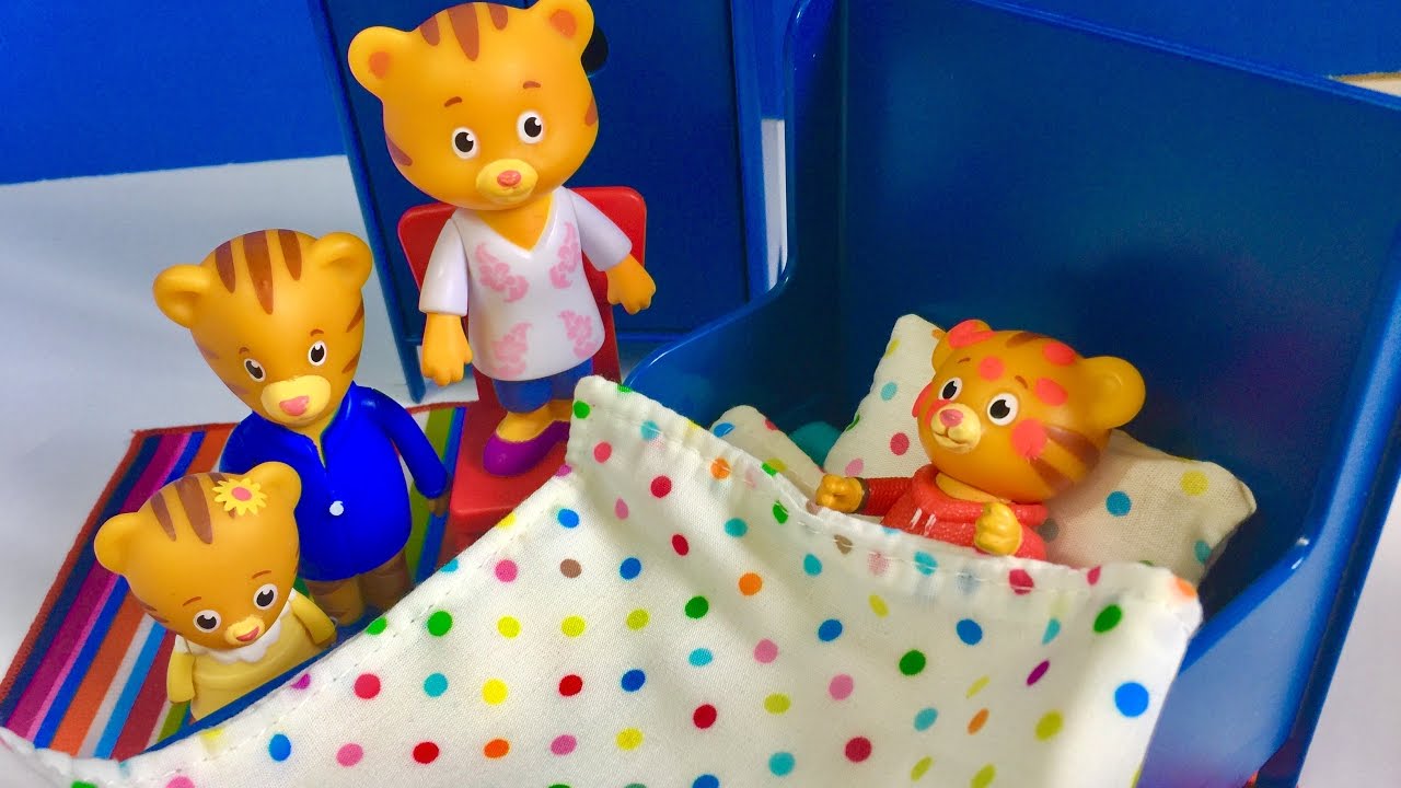 DANIEL TIGER Sick In Bed with Chicken Pox FAMILY and FRIENDS Care for Him!