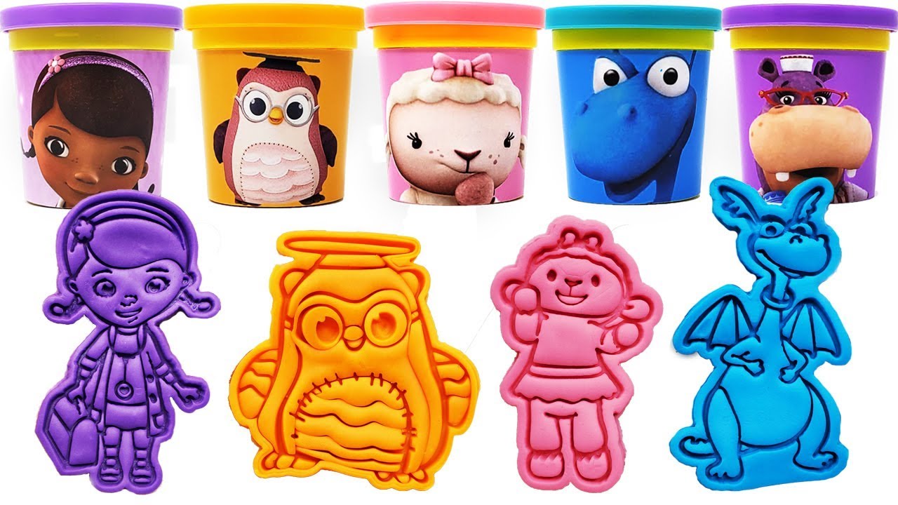 Play-Doh Molds and Toys: Doc McStuffins, Professor Hootsburgh, Lambie, Stuffy, and Hollie