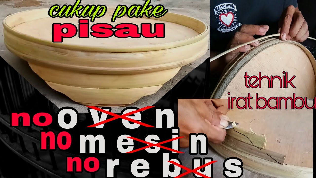 Cara buat Tebok tanpa MESIN , OVEN , REBUS cukup pakai PISAU🔪 saja || TEHNIK IRAT BAMBU