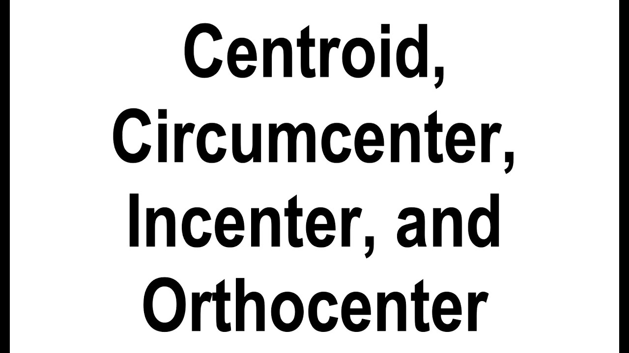 Triangle Centers