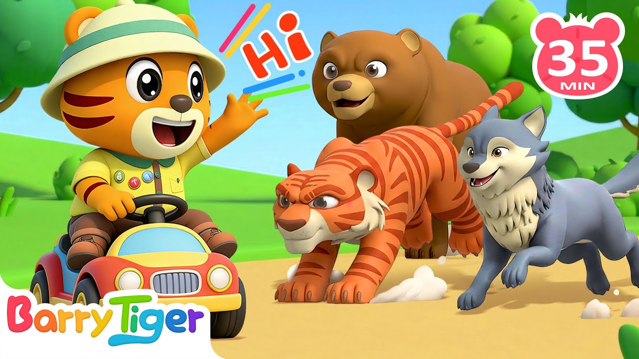 Hello There! Jungle Animals Say Hi!🐒| Animals for Kids | Animal Songs & Nursery Rhymes | BarryTiger