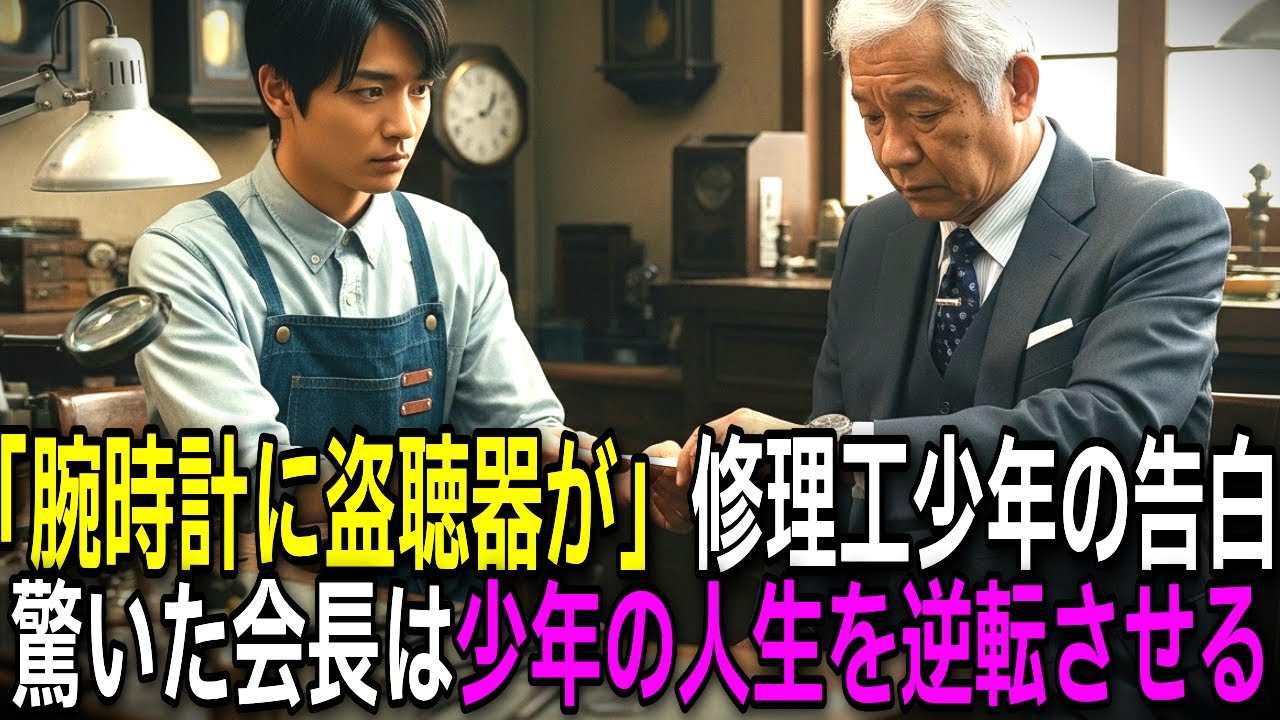 「腕時計に盗聴器が…」見下された修理工の少年が放った一言、直後に客の正体が会長と判明し立場が逆転【感動する話】【朗読】