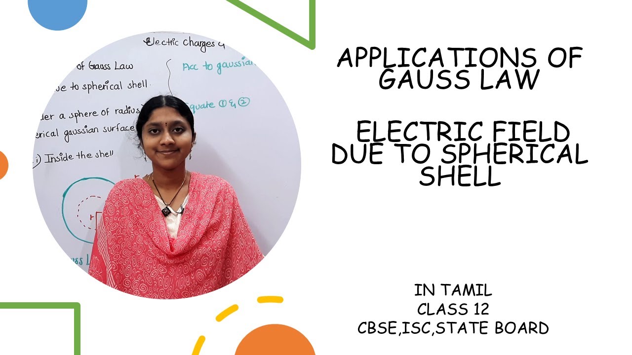 APPLICATIONS OF GAUSS LAW|ELECTRIC FIELD DUE TO SPHERICAL SHELL|IN TAMIL|CLASS 12|