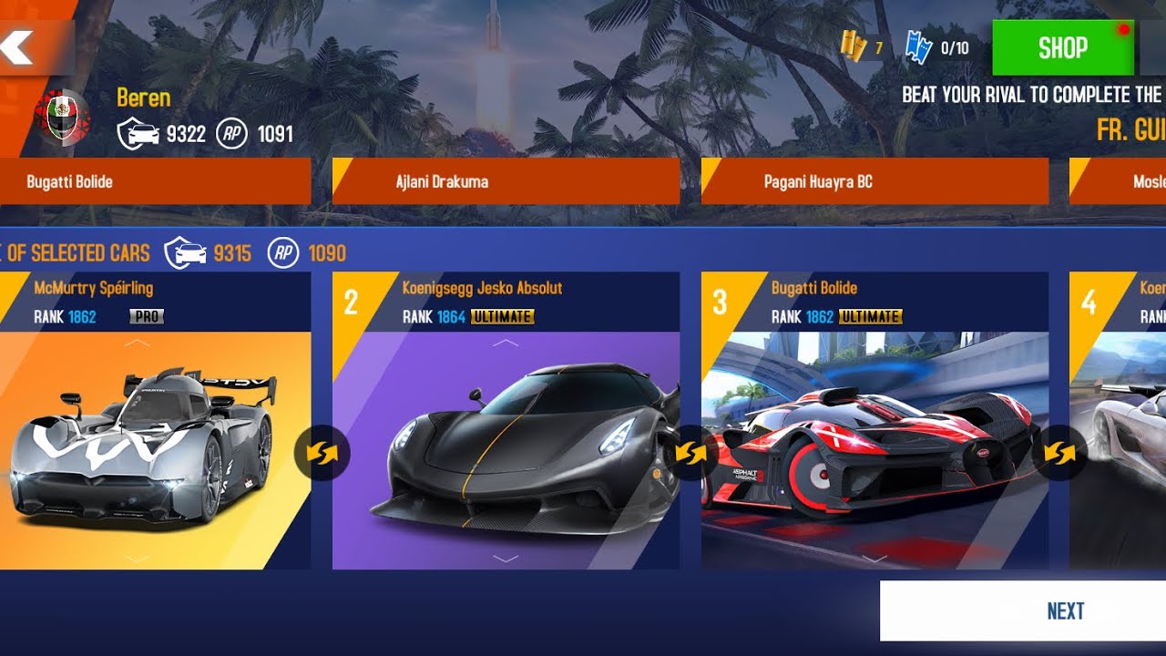 Asphalt 8 First Day Gauntlet Races with New Lineup 👻