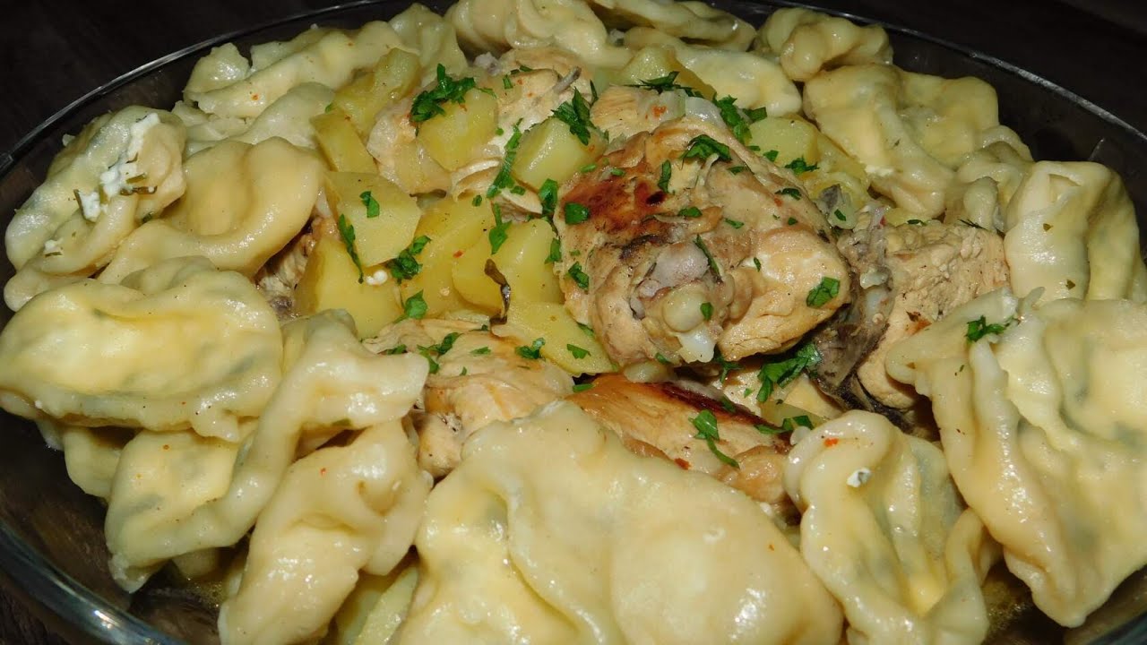 Казахстанский ОБЕД!!! Курица с Варениками в СКОВОРОДКЕ!