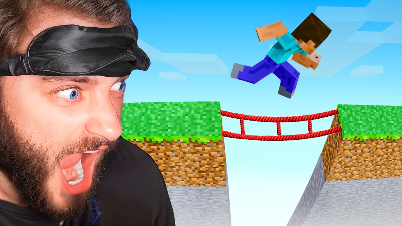 Minecraft Parkour but Blindfolded...