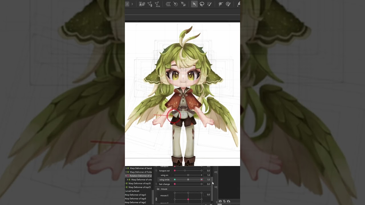 Туториал Live2d Анимация крыльев при улыбке #shorts #live2d