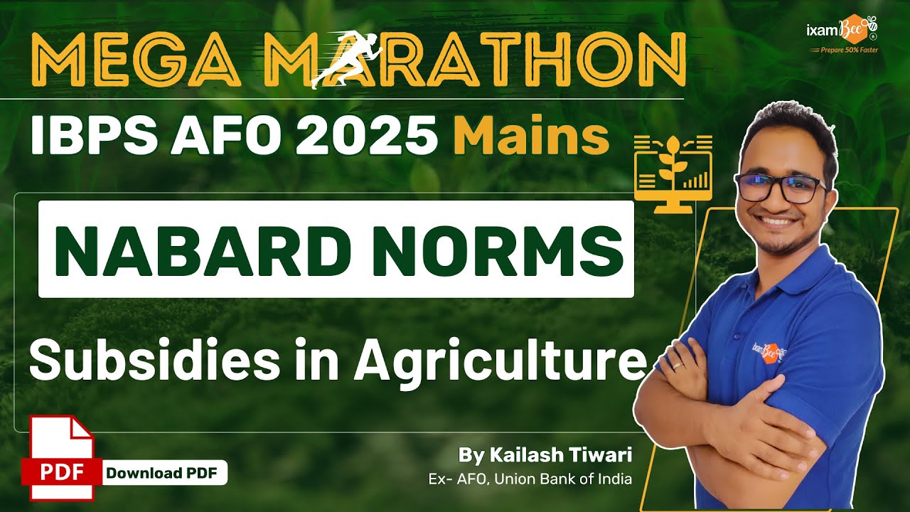 IBPS AFO 2025 || Mega Marathon || NABARD Norms & Agriculture Subsidies || By Kailash Sir #ibpsafo