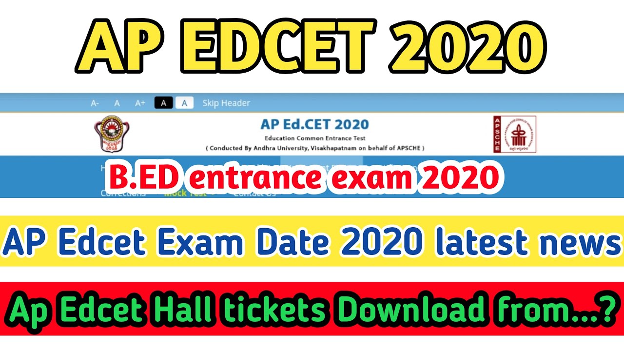 Ap Edcet 2020 exam date latest news | Ap edcet 2020 hall tickets download 2020 | B.ed entrance exam