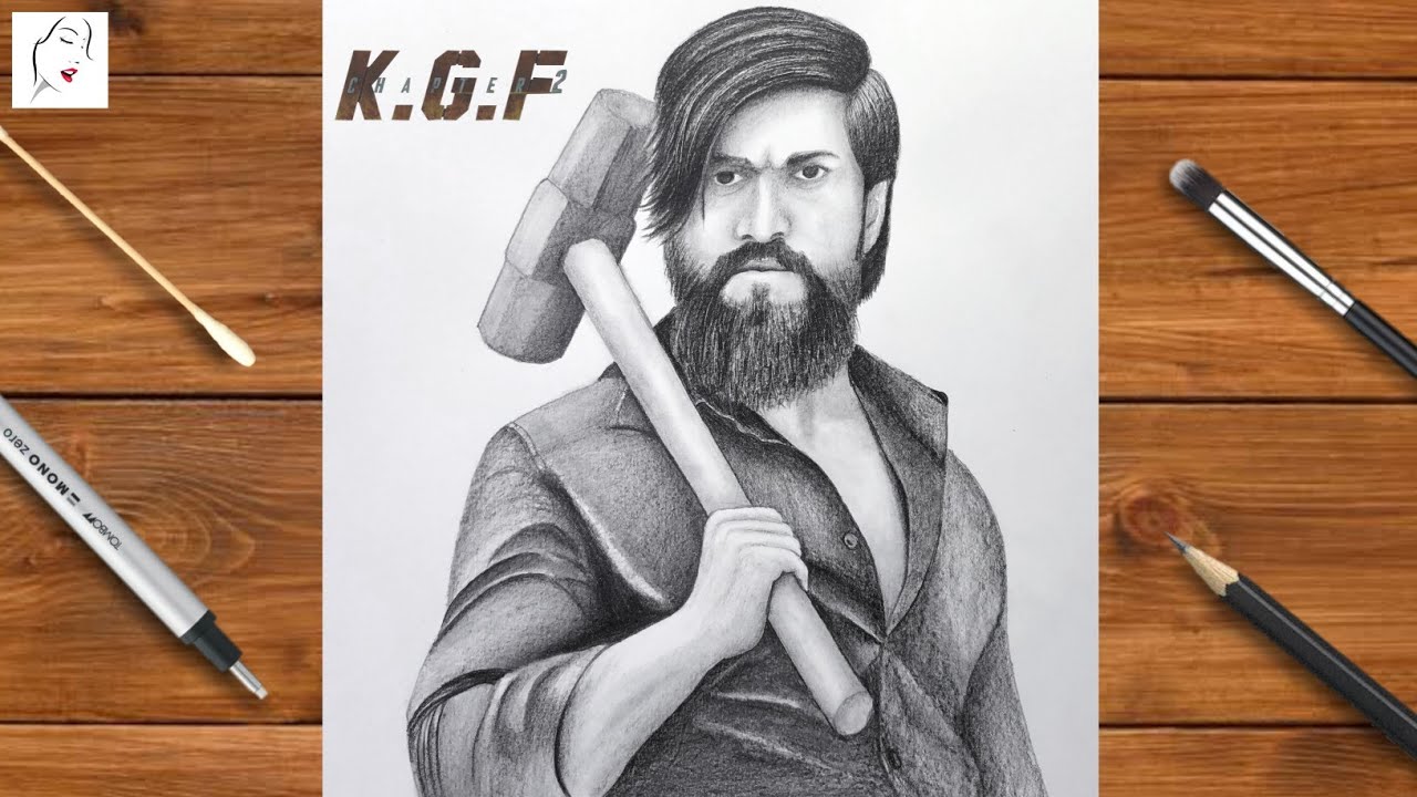 Как рисовать KGF Глава 2 | Рисунок KGF Глава 2 | Рисунок Яша | Рисунок KGF | Безумный скетчер
