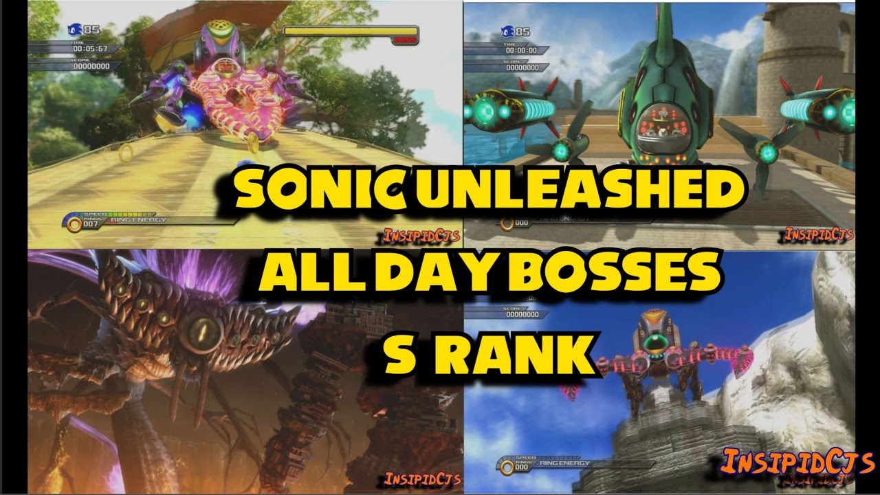Sonic Unleashed: All Bosses Day Bosses S-Rank