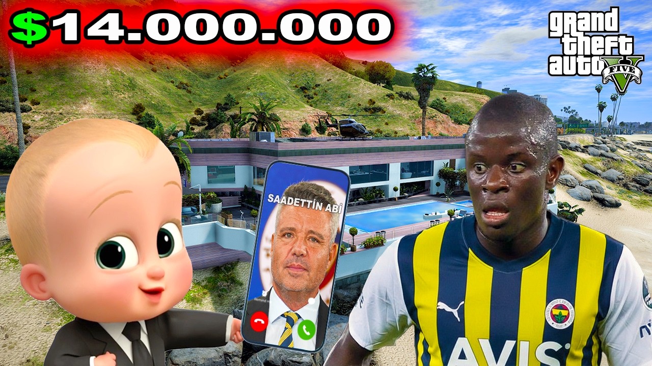 FENERBAHÇELİ N'GOLO KANTE'YE SÜPER LÜKS EV SATTIM! - GTA 5 BEBEK EMLAKÇI MODU