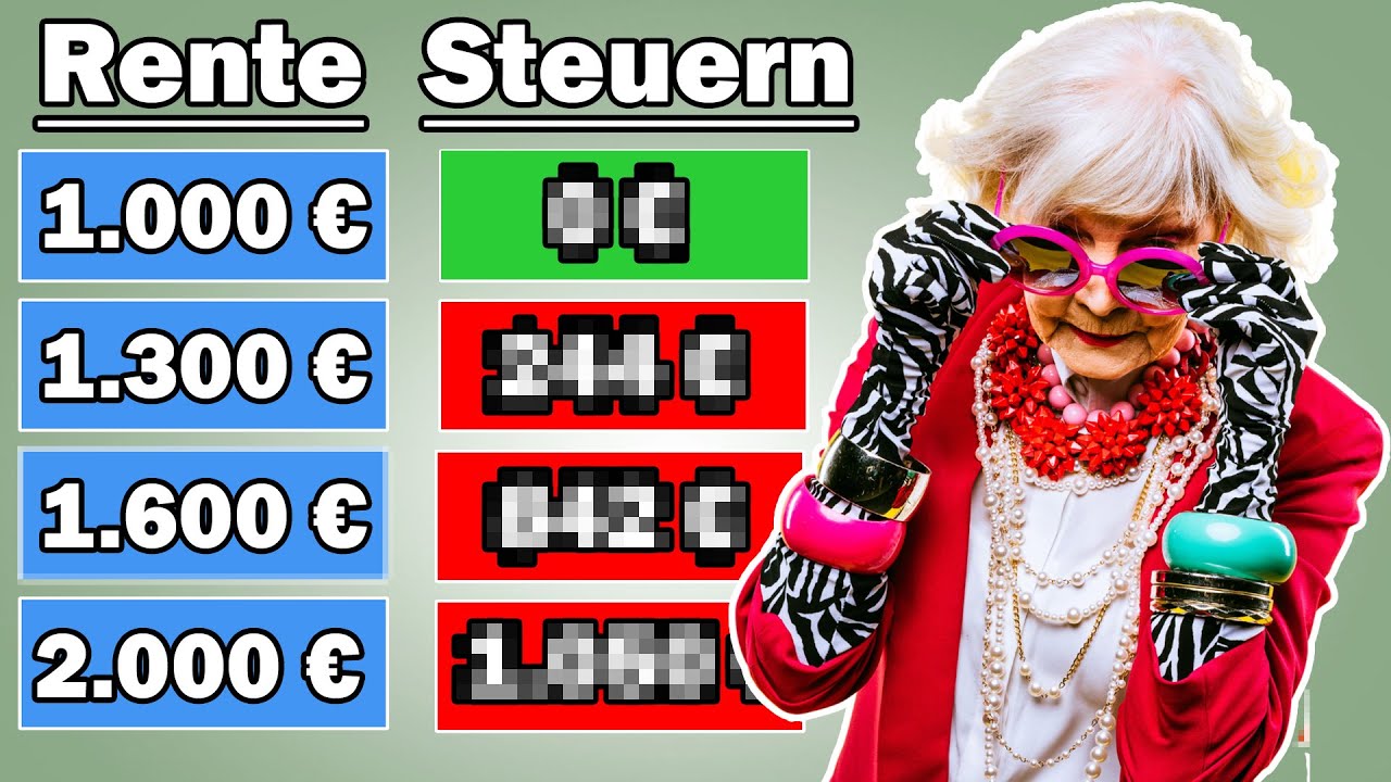 So viel STEUERN zahlen RENTNER bei 1.000&euro; | 1.300&euro; | 1.600&euro; | 2.000&euro; Rente🤯