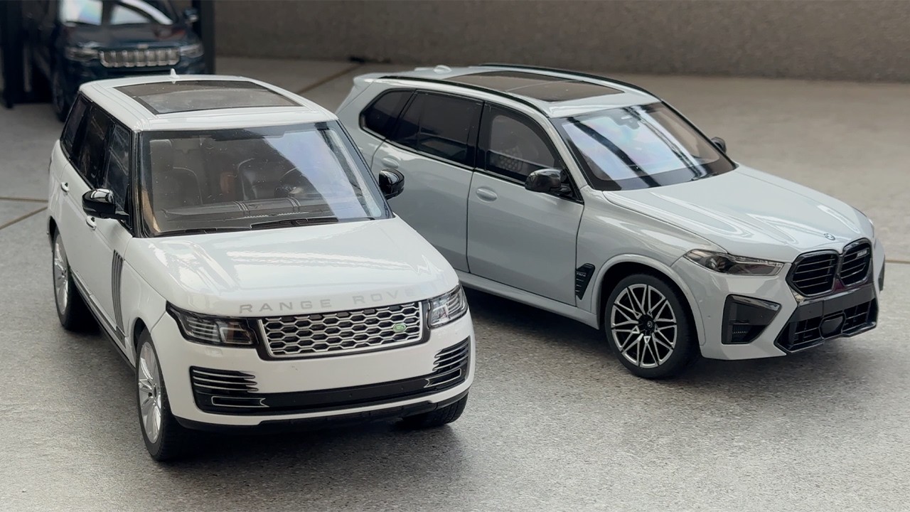 Let's compare the Range Rover and BMW X5M in 1:18 scale