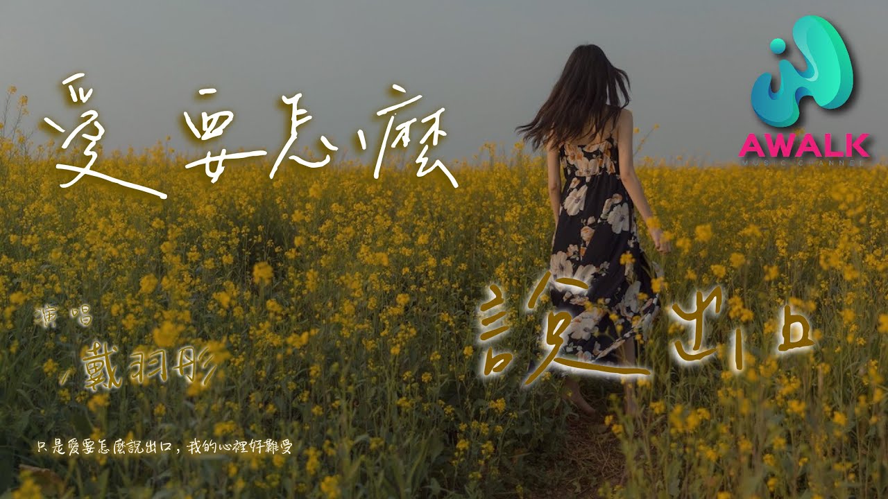 戴羽彤 - 爱要怎么说出口（女生版）（原唱：赵传）『只是爱要怎么说出口，我的心里好难受。』【动态歌词 | Pinyin Lyrics】【四月新歌】【AWALK MUSIC】