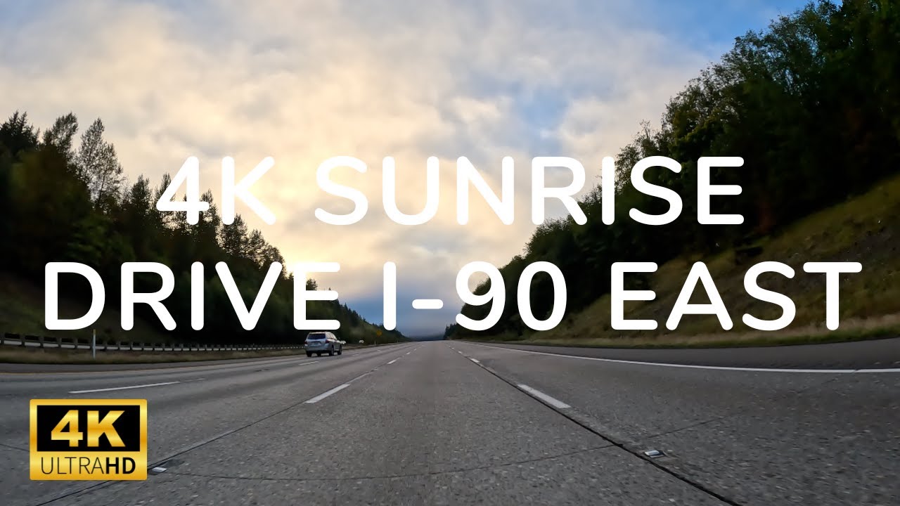 4K Sunrise Drive Along I-90 East | Washington, USA