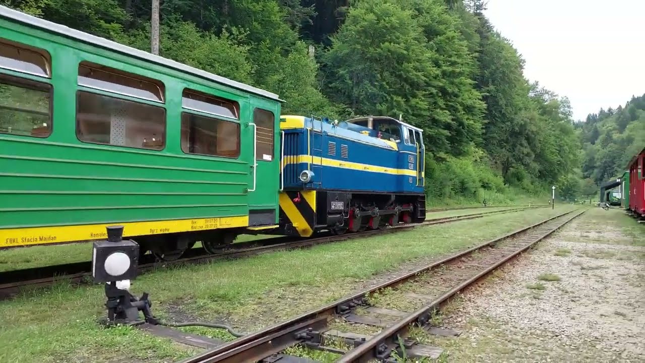 Bieszczadzka Kolejka Leśna lokomotywa LYd2 01 trasa do Balnicy, manewry,