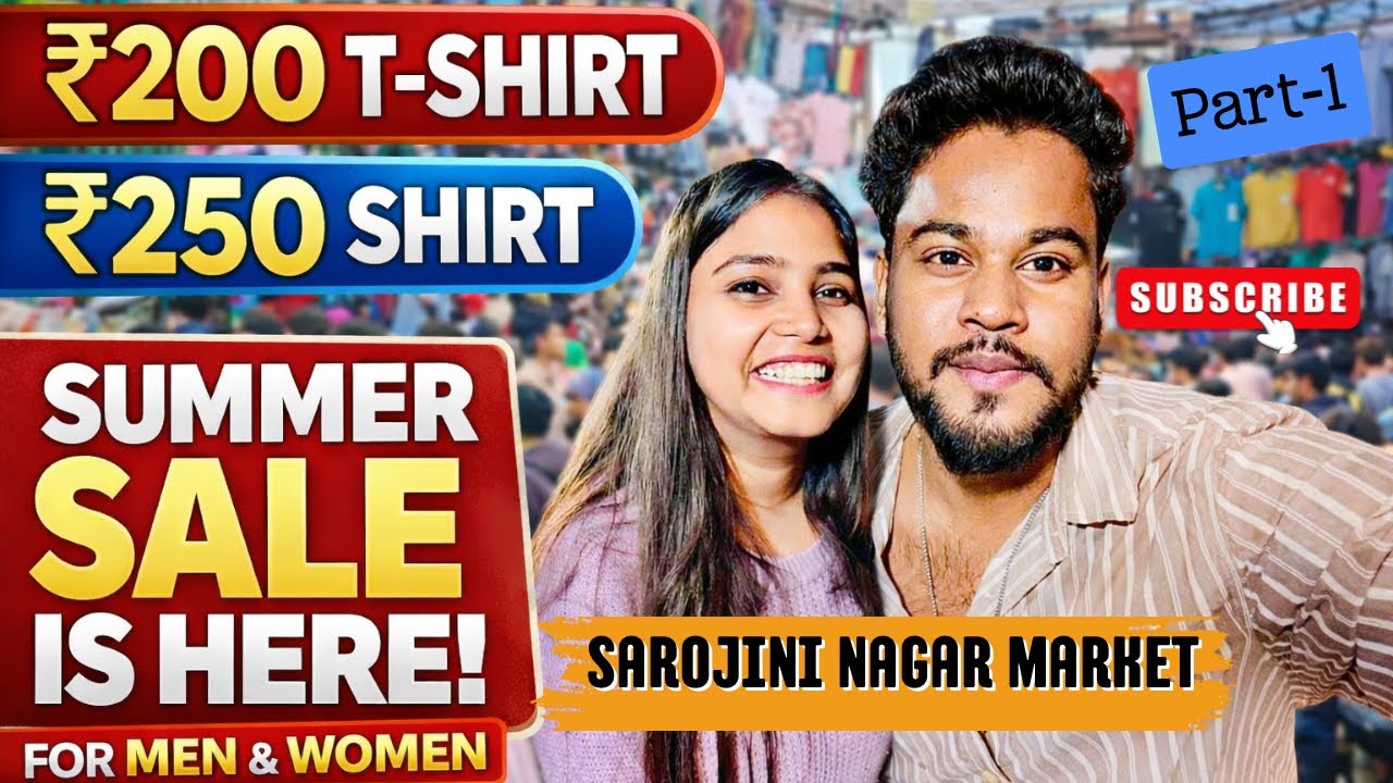 ₹200 Me Branded Men’s T-Shirts 😲 | Sarojini Nagar Summer Shopping 2026 | Travel with Rana 