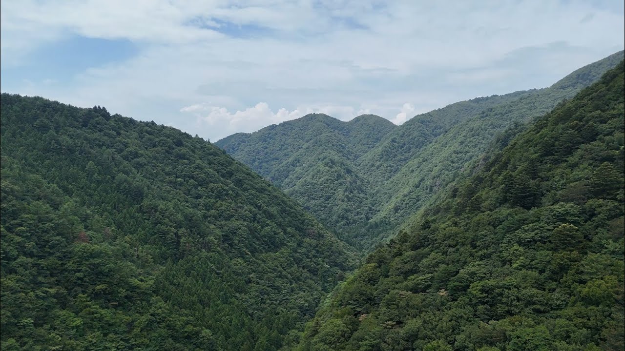 島根県益田市匹見町 裏匹見狭 五段の滝 drone view17