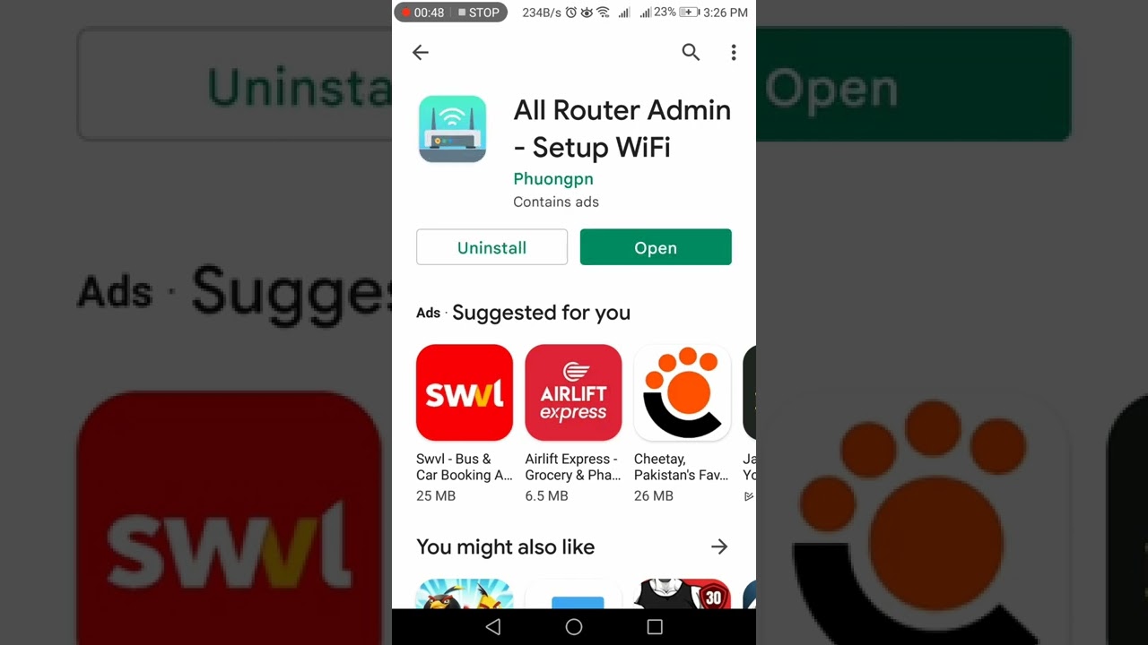 Router Setup page / Play store app#configuraci&oacute;n