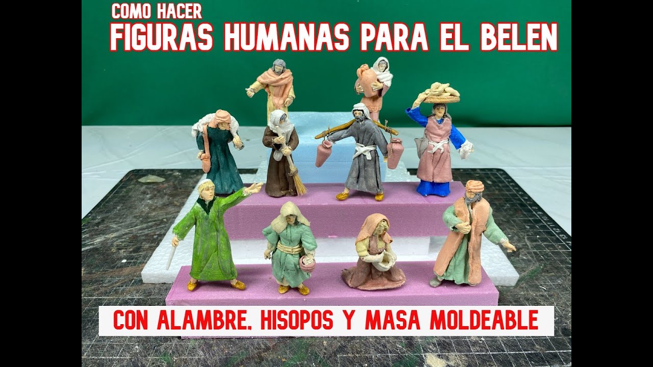 Como hacer/FIGURAS HUMANAS/ para el Belen/con alambre hisopos y masa moldeable/2024