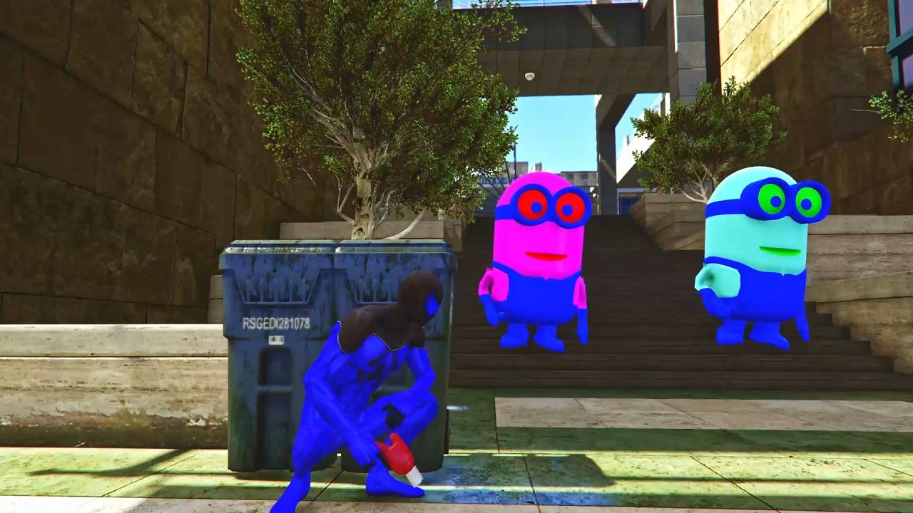 Spiderman vs Pink Minion Funny Epic Ragdoll GTA 5 Eps.40