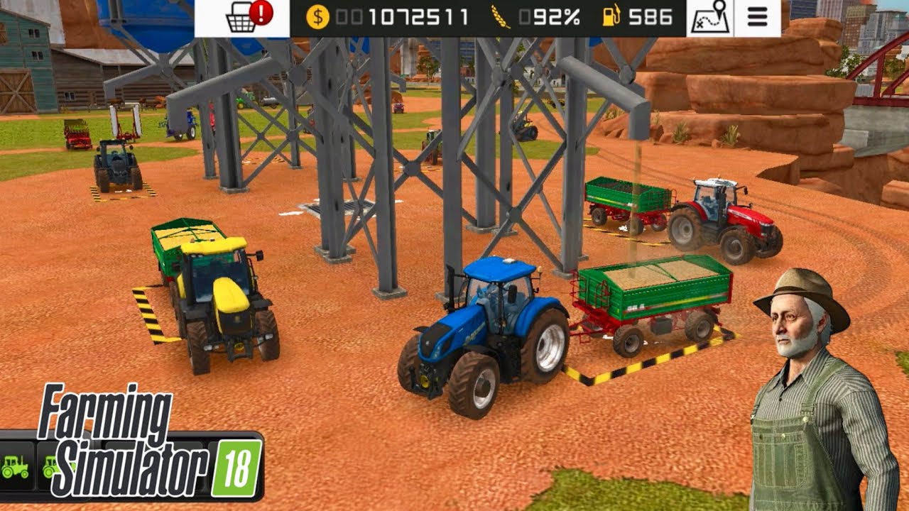 NEW HOLLAND MASSEY FERGUSON VE JCB TRAKTÖR İLE TAHIL SATMAK - FS18 Farmin simulator18