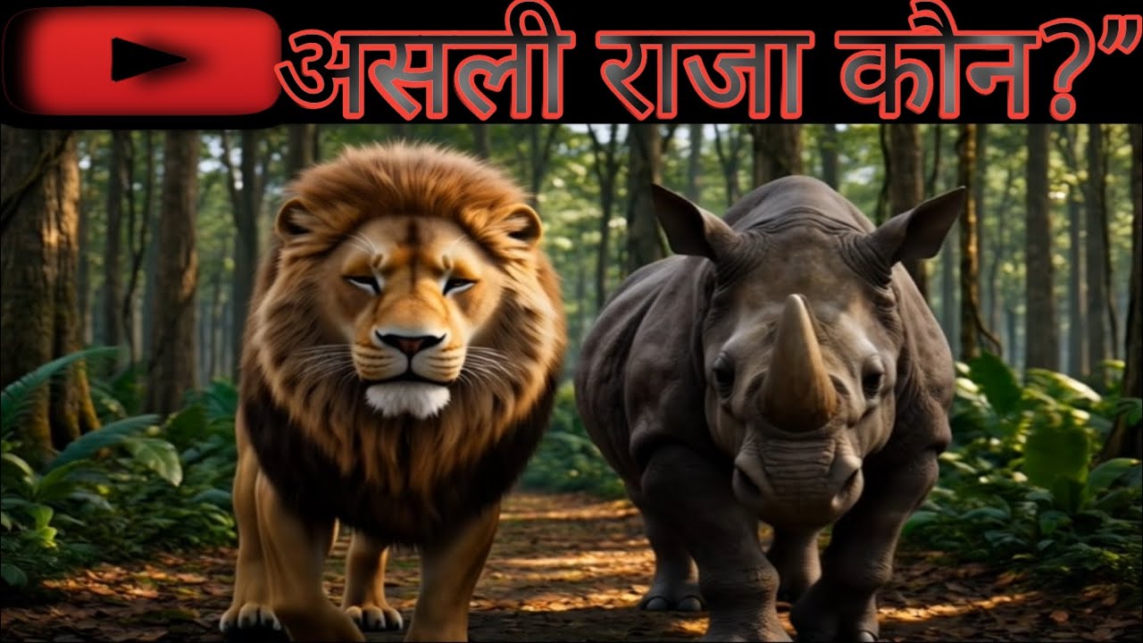 गैंडा और शेर | असली राजा कौन? Video youtube short viral trending ytstudio @SMofficialfilm 