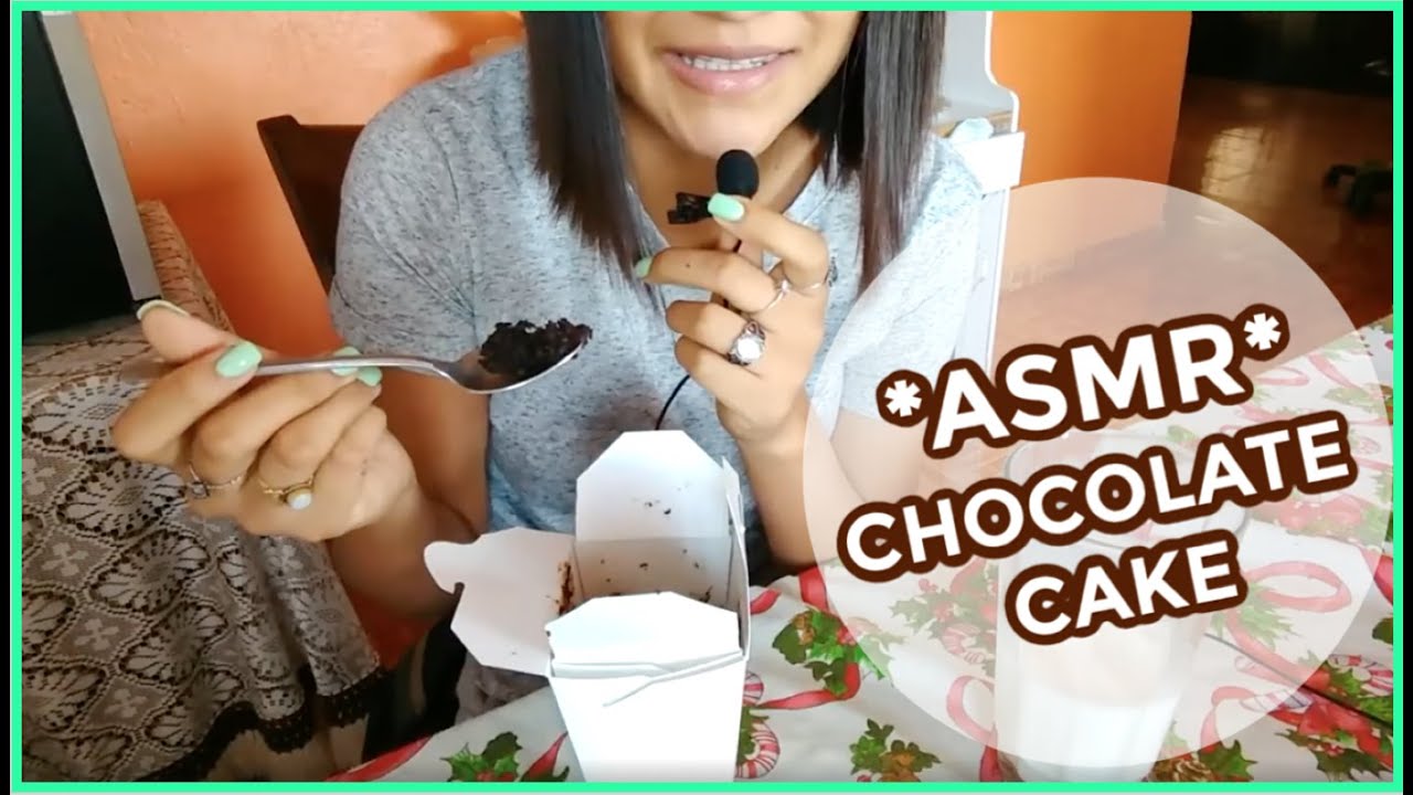 ASMR COMIENDO PASTEL DE CHOCOLATE / EATING CHOCOLATE CAKE / EATING SOUNDS & WHISPERS ~ASMIRLYN