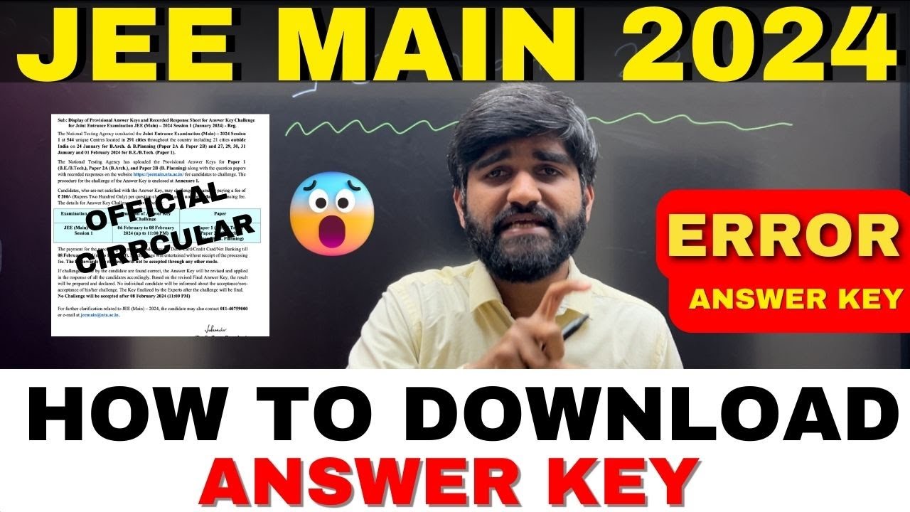 JEE Main 2024 Answer Key Download Error🤯 Resolved🚨✅ | How to Download JEE Main Answer Key 2024
