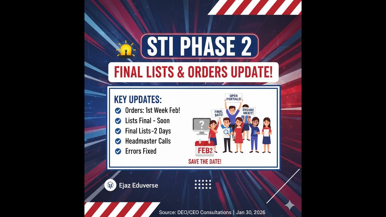🚨 STI Phase 2: Final Lists & Orders in 1st Week of Feb! | Portal Issues & Final Selection Guide 📢