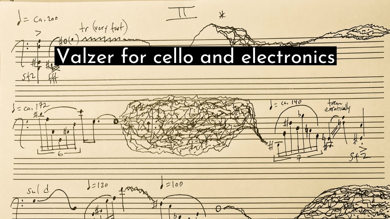 Valser for cello and electronic (2026) by Peter Scartabello w Score Follower