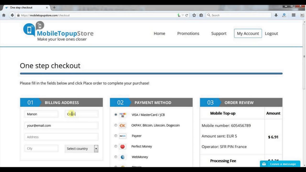 How to Recharge Mobile Online, Top-up Mobile Online by PerfectMoney