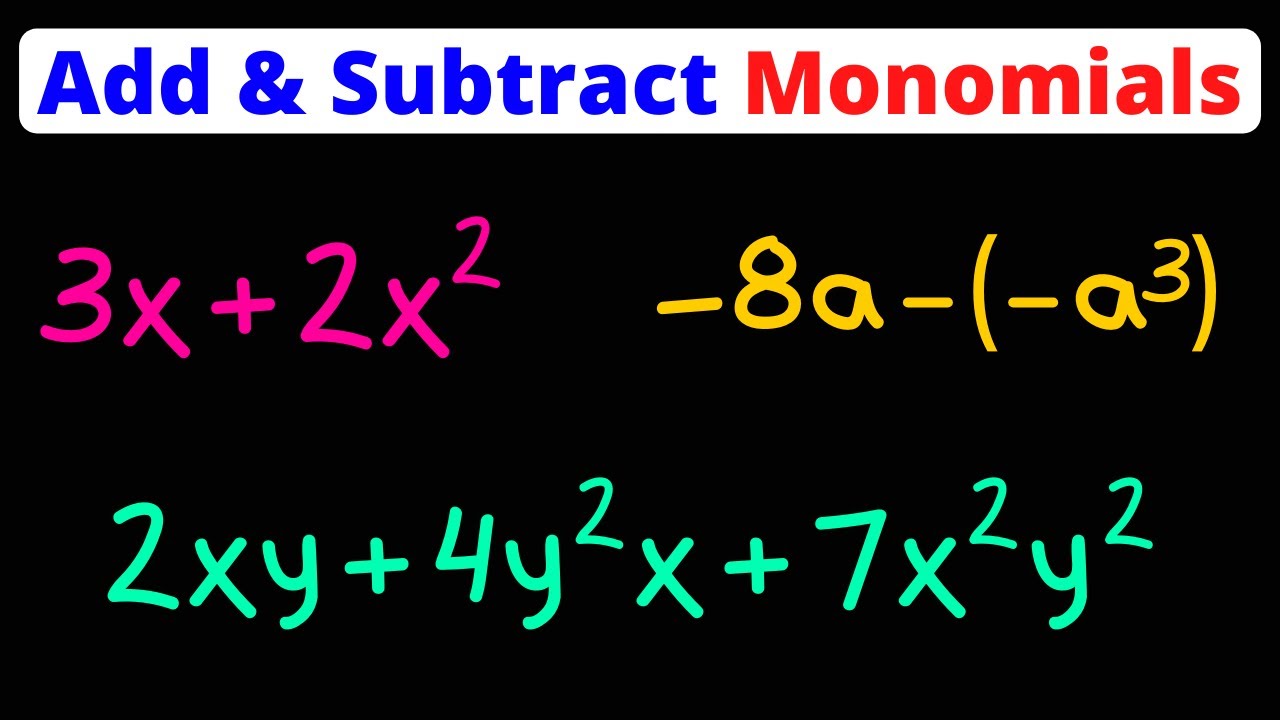 Adding & Subtracting Monomials | Eat Pi