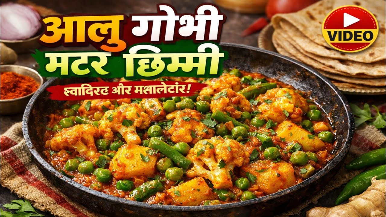 आज तक इस तरह नहीं खाई होगी आलू गोभी मटर छिम्मी की सब्जी | एकदम देसी और स्वादिष्ट रेसिपी🔥