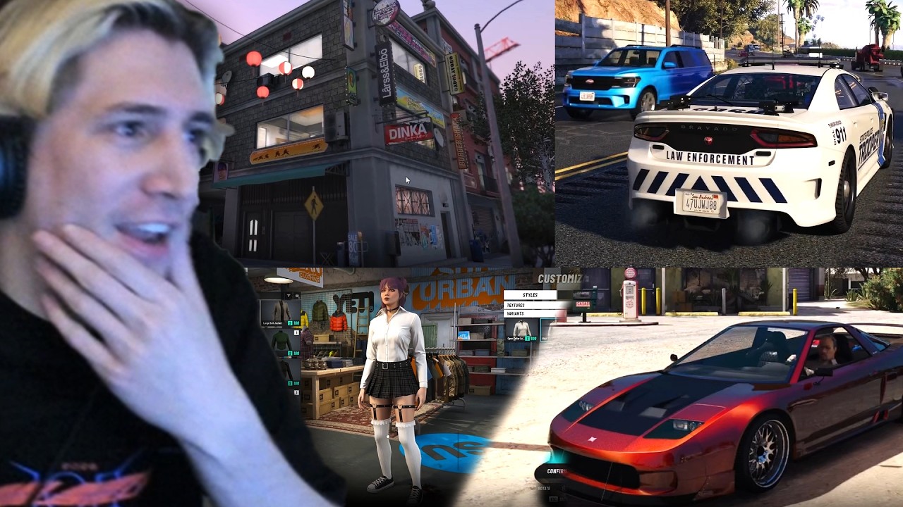 xQc реагирует на визуальные изменения в Nopixel V и многое другое