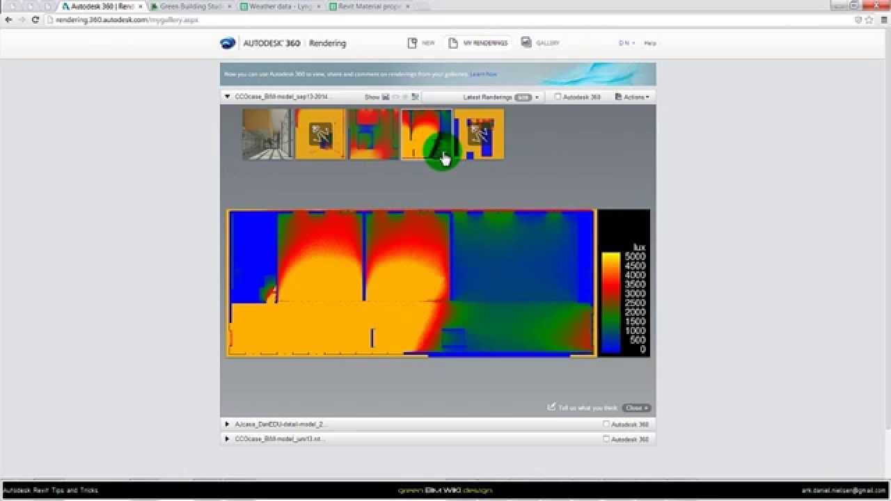 Autodesk Revit DA - Daylight simulation of Floor Plan Views (Illuminance/lux)